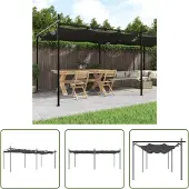 The Living Store Pergola mit Schiebedach Anthrazit 589x292x230 cm