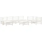 vidaXL 8-tlg. Garten-Lounge-Set Weiß Massivholz Kiefer