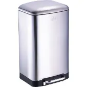 Dirt Devil Tretmülleimer 30L – Mülleimer Küche mit Soft Close – Abfalleimer aus Edelstahl – Herausnehmbarer Inneneimer – Küchenmülleimer 34,5 x 32,5 x 61,5 CM – Silber