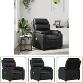 The Living Store Massagesessel Schwarz Kunstleder