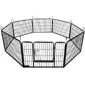 HOME DELUXE - Welpenauslauf BARKI - 80 x 60 cm, 8-Teilig, Farbe: Schwarz, inkl. Türverriegelung, abgerundete Ecken und Kanten I Welpenspielplatz Welpenfreilauf