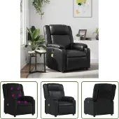 The Living Store Massagesessel Schwarz Kunstleder