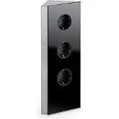 Wipo MIRA Eck Glas Eck-Steckdosenelement SCHWARZ - Schuko 3-fach / Steckdosen