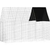 vidaXL Hasenkäfig Silber 300 x 100 x 210 cm Verzinkter Stahl