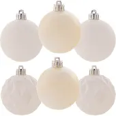 Kadax Set Christbaumkugeln 6 Stück 6 cm weiß