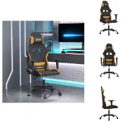 vidaXL Gaming-Stuhl Schwarz und Orange Stoff - Gaming-Sessel
