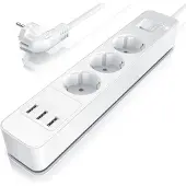 Bearware Steckdosenleiste Mehrfachsteckdose Steckerleiste 3680W, 3-fach