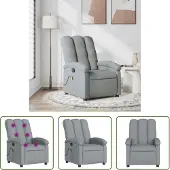 The Living Store Massagesessel Hellgrau Stoff