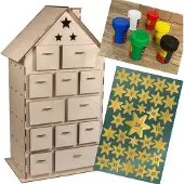 Rayher Hobby Materialen Adventskalender Holzbausatz für kreative Weihnachtsvorfreude