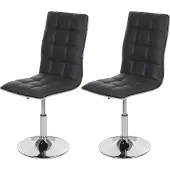 Mendler 2er-Set Esszimmerstuhl MCW-C41, Stuhl Küchenstuhl, höhenverstellbar drehbar, Kunstleder MVG- grau