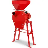 Eberth Elektrische Getreidemühle mit Starkem 1100 Watt Elektromotor, Durchsatzmenge 240 kg/h, Schrotmühle mit Scharfer Edelstahlklinge mit Stand