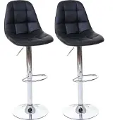 Mendler 2er-Set Barhocker MCW-A67, Barstuhl Tresenhocker, MVG- schwarz, Kunstleder