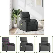 The Living Store Massagesessel Dunkelgrau Stoff