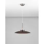 Nova Luce LED Pendelleuchte Esti dimmbar 21W warmweiss 3000K Dunkelbraun Nickel matt Glas Aluminium Ø50cm 9088128