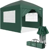 Zelsius Faltbarer Pavillon 3x3 m mit Seitenwänden, Grün, Faltpavillon UV30, Gartenzelt faltbar
