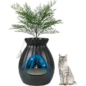Costway Katzentoilette 63L, intelligente Geruchsentfernung, Sterilisation, Katzenklo 50x50x59cm Schwarz