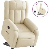 Syfax Relaxsessel mit Aufstehhilfe Creme Stoff