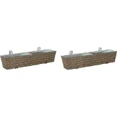 Syfax Balkon 2 pcs 80 x 17 x 17 cm Metall