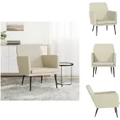 vidaXL Sessel Creme 61x78x80 cm Kunstleder - Sessel