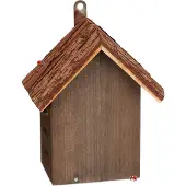 Relaxdays Marienkäferhaus, Holz, HxBxT: 22 x 18 x 12 cm, wetterfest, zum Aufhängen, Insektenhotel für Marienkäfer, braun