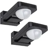 Macleans 2x PIR Bewegungsmelder Infrarot IP65 max 2000W schwarz MCE243 B