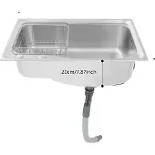 OEM Küchenspüle, integrierter Abtropfkorb, gebürsteter Edelstahl, Silber