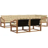 vidaXL Outdoor-Sofagarnitur 7 Stk. Natur und Beige