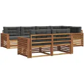 vidaXL Outdoor-Sofagarnitur 7 stk. Natur und Anthrazit