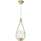 Licht-Erlebnisse Hängelampe Messing massiv Glas 15 cm breit H: max. 120 cm in Bronze hell Weiß E14 Kugel Schirm rund