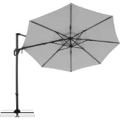 Doppler Ampelschirm Life Ø 310 cm Side grau mit UV-Schutz 50+, wasserabweisende Polyesterbespannung, Neig- und Schwenkfu