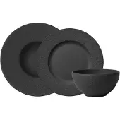 Villeroy & Boch Geschirr-Set "Starter-Set Manufacture Rock schwarz"