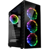 Kolink Observatory Lite , Midi Tower, PC, Schwarz, ATX, micro ATX, Mini-ITX, Kunststoff, Stahl, Gehärtetes Glas, 16 cm