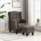 Prolenta Maison Exclusive - Sessel mit Fußhocker Taupe Stoff