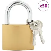 vidaXL U Schloss mit Schlüsseln 50 pcs Messing Eisen