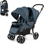 Northix Faltbarer Zwillingskinderwagen, verstellbare Rückenlehne, Tragkraft 30 kg