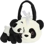 Northix Plüschtier Panda in der Tasche, 20 cm, kuschelig weich