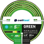 Cellfast Green ATS2 5-lagiger Gartenschlauch Doppelgeflecht mit Kreuz- und Trikotgewebe UV-Strahlen- und Algenablagerungbeständig (1/2" 20 m)