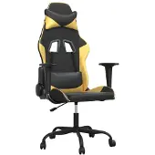 Syfax Gaming-Stuhl Schwarz und Golden Kunstleder