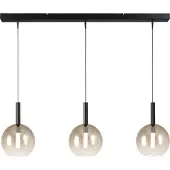 Masterlight Lido LED-Pendelleuchte 3-flammig-Glas Gold klein-Schwarz matt