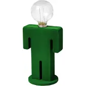 Eth Tischlampe aus Holz Adam Velvet Grün