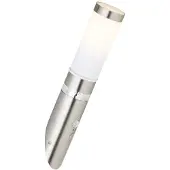 Brilliant LED Außenwandfackel Bole |moderne Außenleuchte | Metall/Kunststoff | edelstahl | Bewegungsmelder | 1x E27 max 60 W
