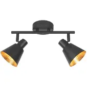 Steinhauer Deckenstrahler Oeroe, 2-flammig, schwarz, Metall, E14 dimmbar, schwarz, für Wohn- / Esszimmer, Metall, Strahler
