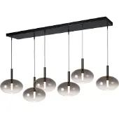 Masterlight 6L Pendellampe Ø24cm Lido Onion mit rauchverdünnendem Glas