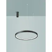 Nova Luce LED Pendelleuchte Perrine dimmbar 40W warmweiss 3000K Kaffeebraun Aluminium Ø60cm 9345648