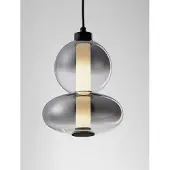Nova Luce LED Pendelleuchte Bally dimmbar 12W warmweiss 3000K Rauchgrau Schwarz Glas Metall Ø20cm 9030554