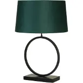 Searchlight Tischlampe Elegant Schwarz mit smaragdgrüner Kapuze