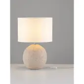 Lyora Tischlampe Nagomi Beige mit cremefarbener Kapuze