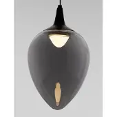 Nova Luce LED Pendelleuchte Nali 6W warmweiss 3000K Rauchgrau Schwarz Glas Metall Ø14cm 9416971