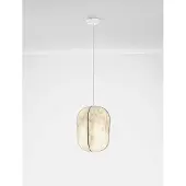 Nova Luce Pendelleuchte Pierida E27 Weiß Metall Seide Ø30cm 9620164