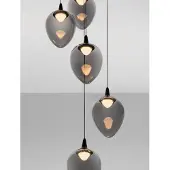Nova Luce LED Pendelleuchte Nali dimmbar 30W warmweiss 3000K Rauchgrau Schwarz Glas Metall Ø35cm 9416975